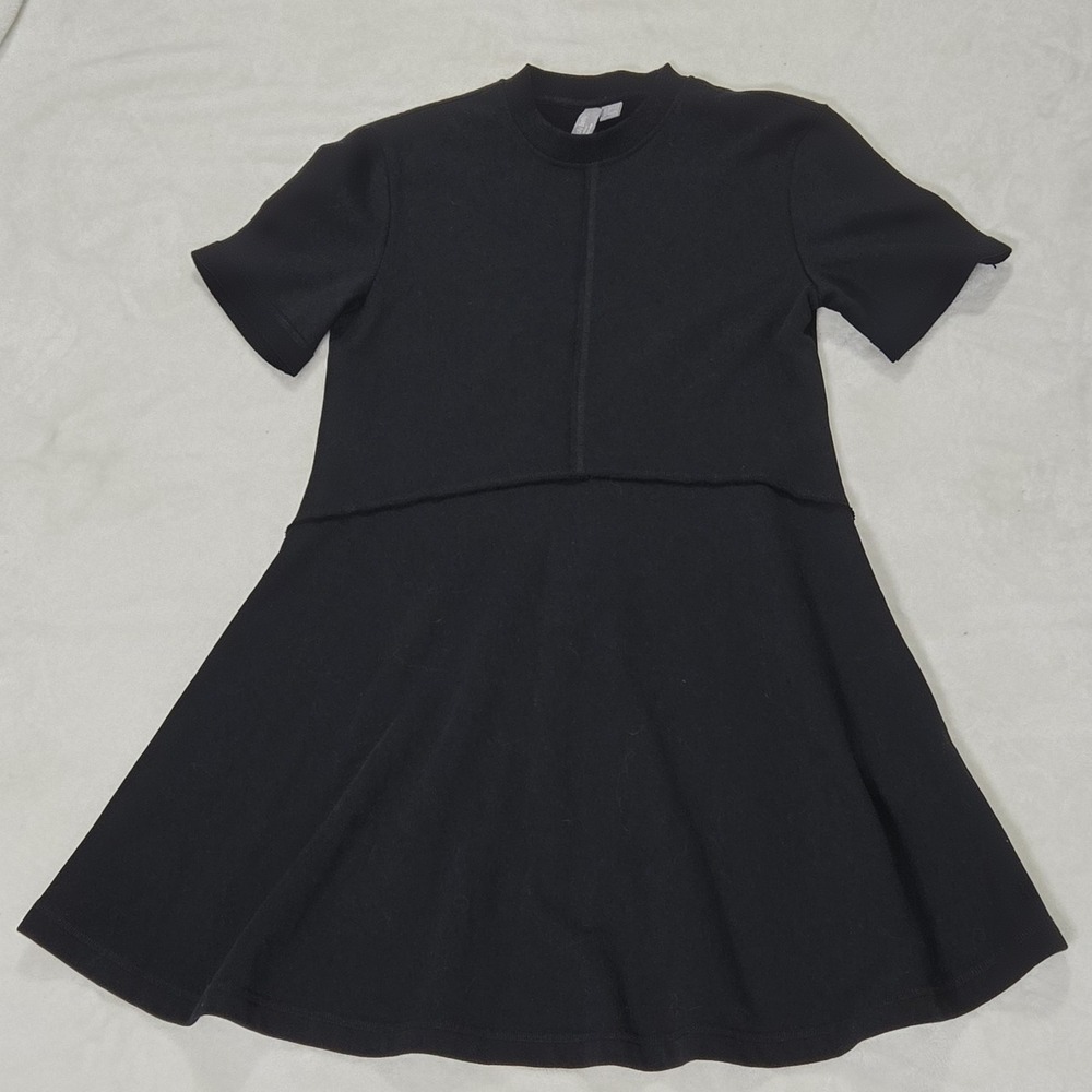 Anthopologie Sweaty Betty Revive T-Shirt Fit & Flare Athleisure Black Dress Sz 4 - Picture 2 of 14